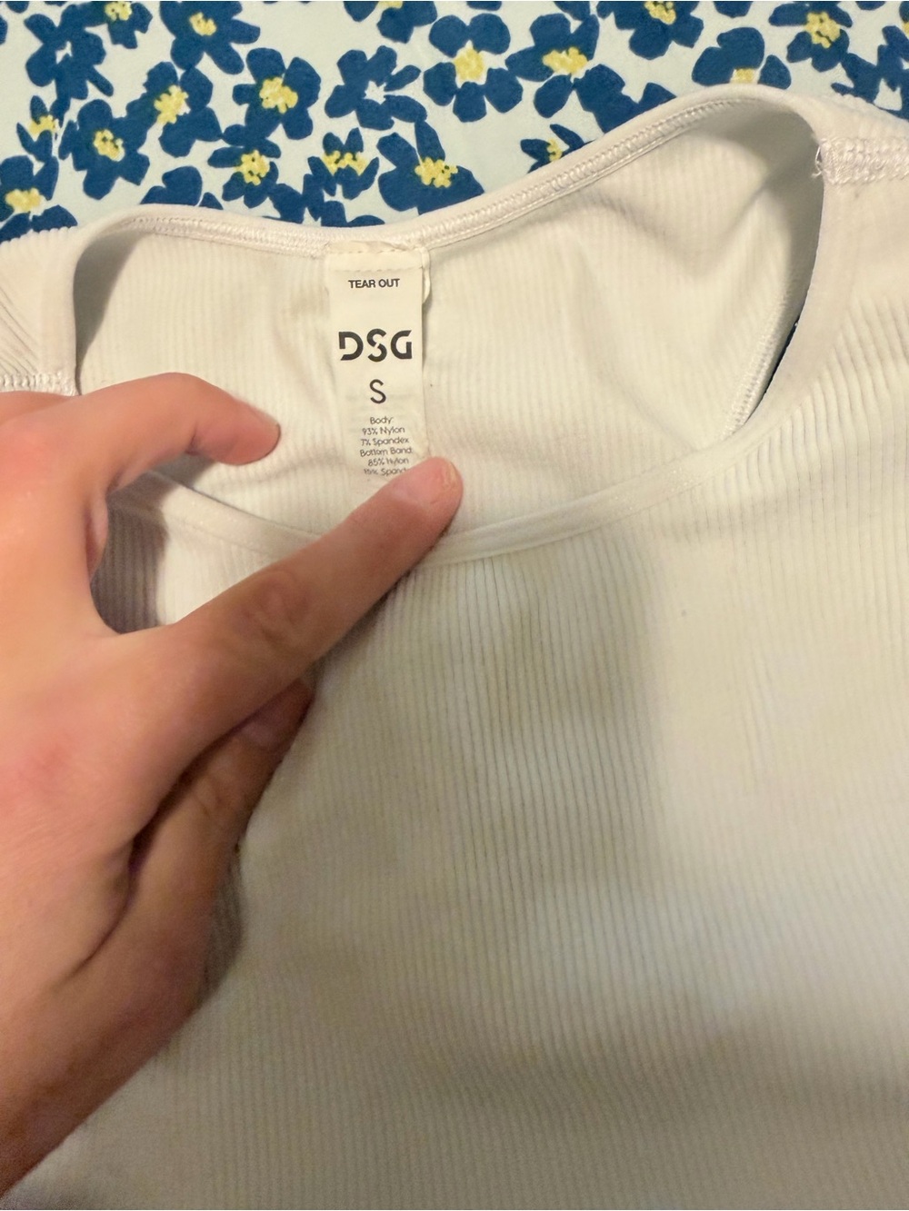 DSG White Ribbed Tank Top